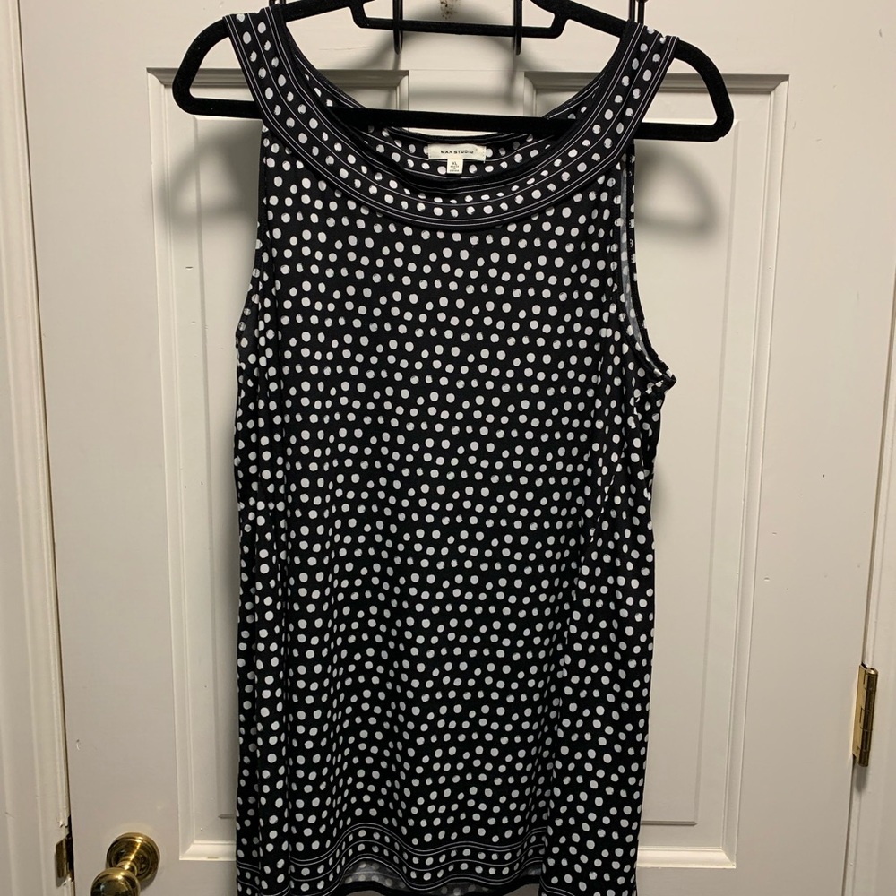 Black and white polka dot top